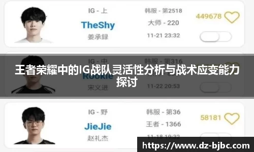 王者荣耀中的IG战队灵活性分析与战术应变能力探讨